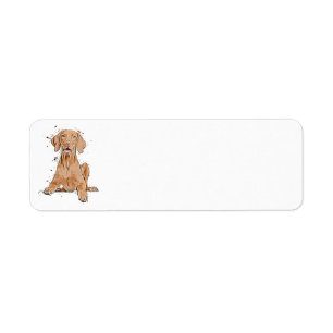 Vizsla Sitting Cartoon Return Address Label