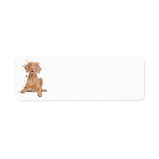 Vizsla Sitting Cartoon Return Address Label (Front)