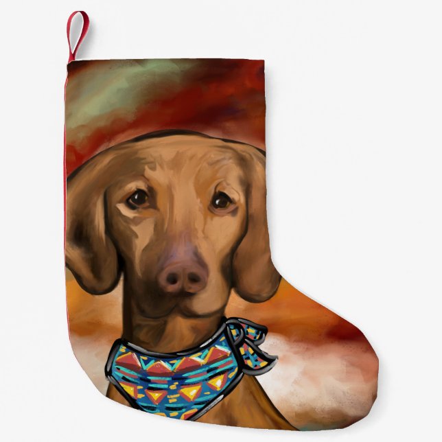 Vizsla Small Christmas Stocking (Front)
