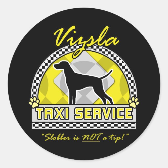 Vizsla Taxi Service Classic Round Sticker (Front)