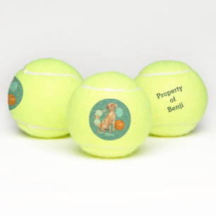 Vizsla Teal Personalised  Tennis Balls