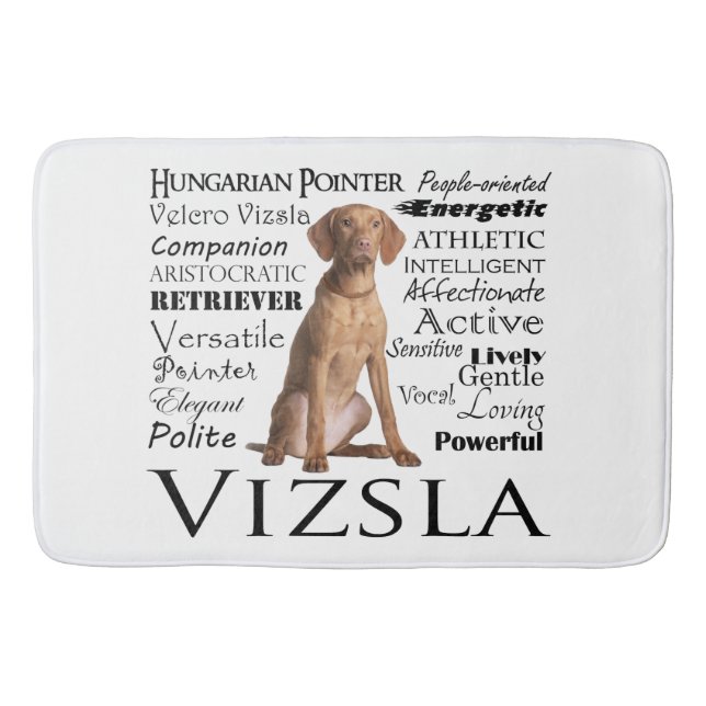 Vizsla Traits Bath Mat (Front)