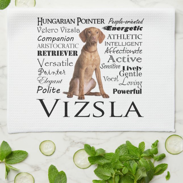 Vizsla Traits Kitchen Towel (Folded)