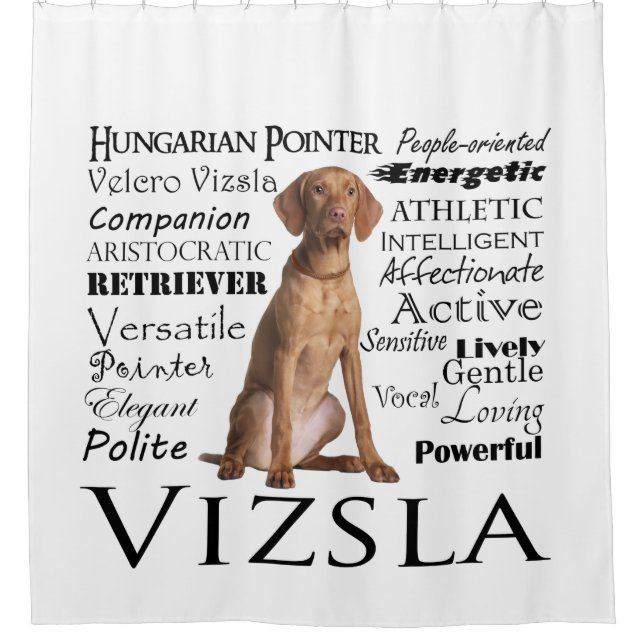 Vizsla Traits Shower Curtain (Front)
