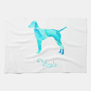 Vizsla Watercolor Design Tea Towel