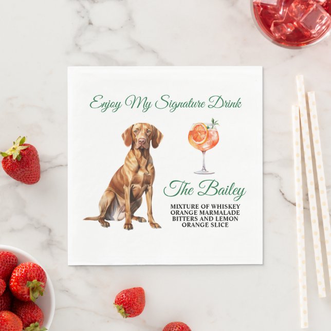 Vizsla Wedding Signature Drink Napkin (Insitu)