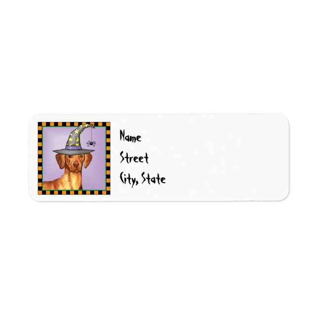 Vizsla Witch Return Address Label (Front)