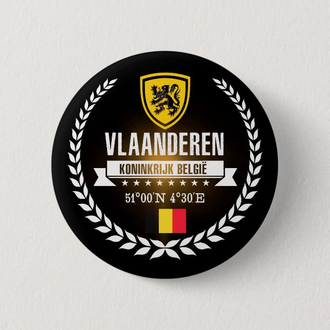 Vlaanderen 6 Cm Round Badge (Front)