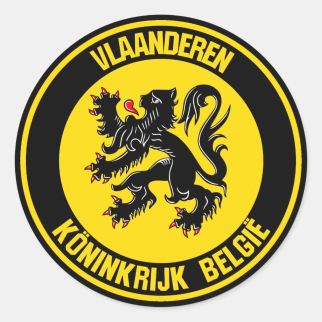 Vlaanderen Round Emblem Classic Round Sticker (Front)