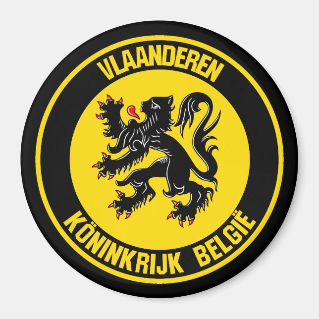 Vlaanderen Round Emblem Magnet (Front)