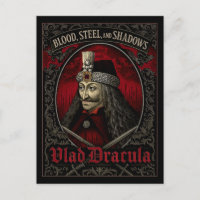 Vlad Dracula Gothic Postcard – Blood Steel Shadows