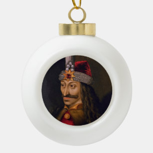 Vlad Tepes Dracula Impaler Voivode of Wallachia Ceramic Ball Christmas Ornament