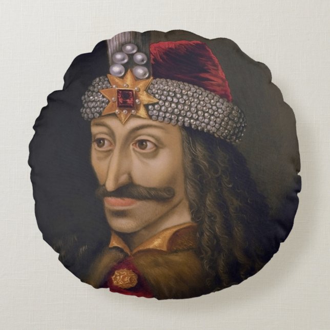 Vlad Tepes: Impaler, Dracula Dragon Prince Voivode Round Cushion (Front)