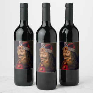 Vlad tepes Impaler Voivode portrait histor Wine Label