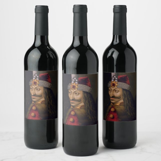 Vlad tepes Impaler Voivode portrait histor Wine Label (Bottles)
