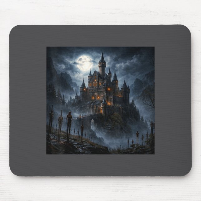 Vlad The Impaler Dark Medieval Castle Art  Mouse Pad (Front)