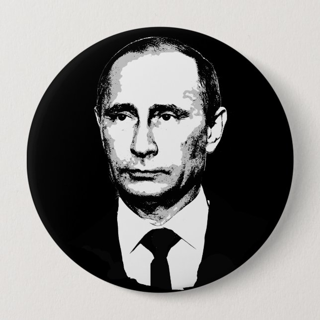 Vladamir Putin Face 10 Cm Round Badge (Front)