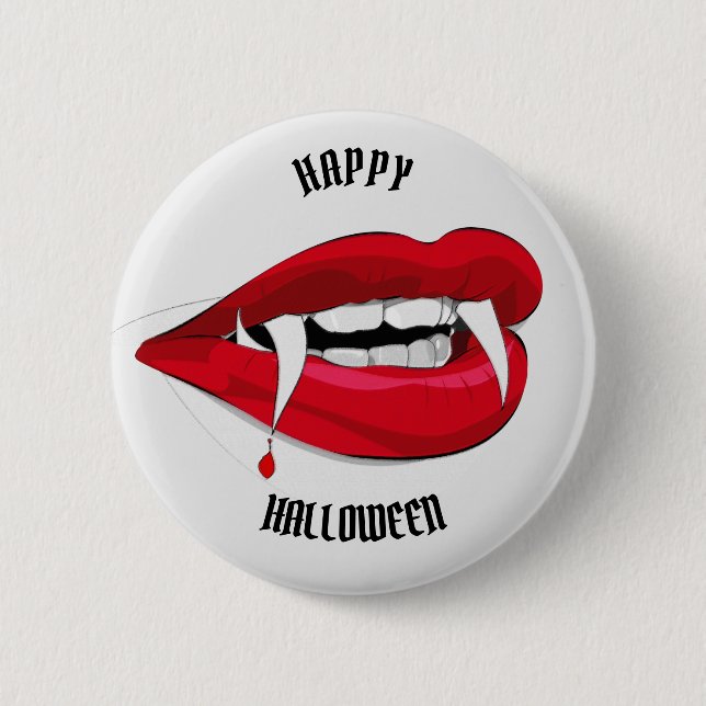 Vladdy Vampire Fangs Teeth Lips 6 Cm Round Badge (Front)