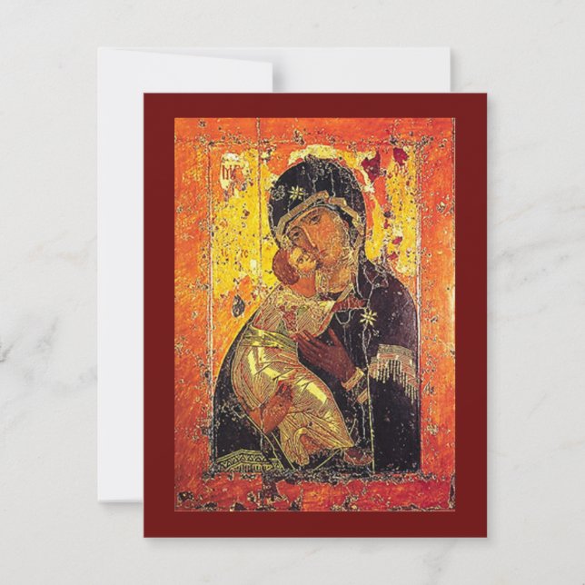 Vladimir icon of the Mother of God prayercard Invitation (Front)