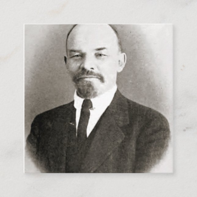 Vladimir Lenin Portrait Square Business Card (Front)