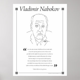 Vladimir Nabokov Writing Quote Poster
