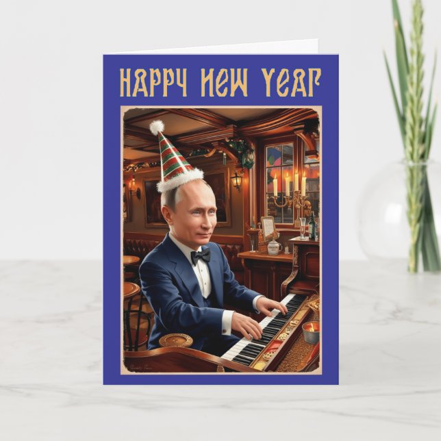 Vladimir Putin Happy New Year Card Russian (Front)