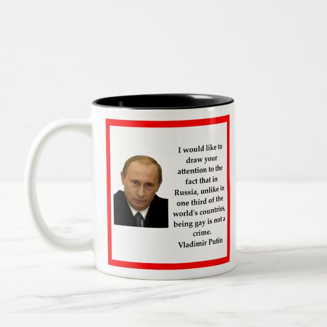 Vladimir Putin Two-Tone Coffee Mug (Left)