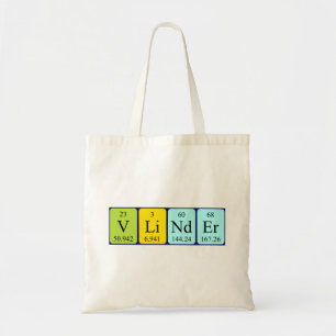 Vlinder periodic table name tote bag