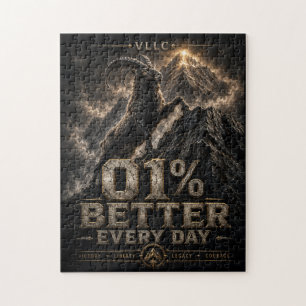 VLLC 1% Better Every Day Mountain Goat Motivation  Jigsaw Puzzle