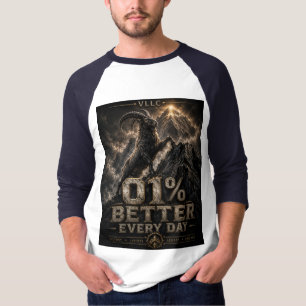 VLLC 1% Better Every Day Mountain Goat Motivation T-Shirt