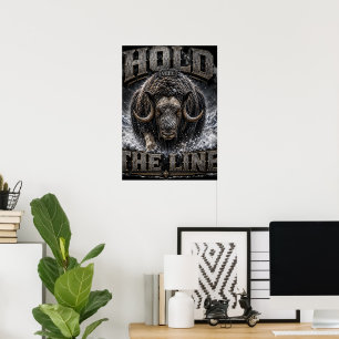 VLLC Hold The Line Arctic Muskox Motivational Stic Poster