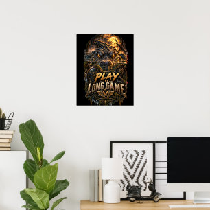 VLLC Play The Long Game Motivation Alligator Art Poster