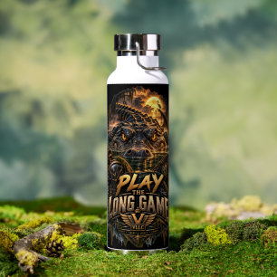 VLLC Play The Long Game Motivation Crocodile Water Bottle