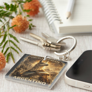 VLLC Proudly Argentine Llama Mate Patriotic Key Ring