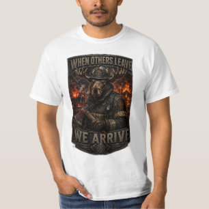 VLLC When Others Leave We Arrive Firefighter Moose T-Shirt