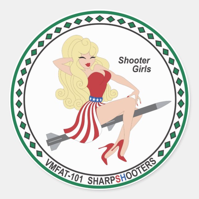 VMFAT-101 "Shooter Girls" Sticker - Kara (Front)