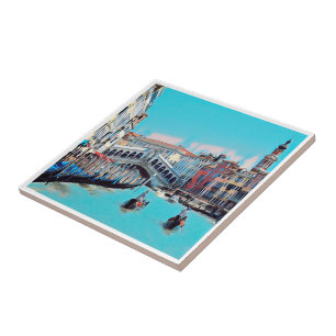 VNT006 VENICE, RIALTO, Gondolas, Italy, Ceramic Tile