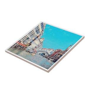 VNT007 VENICE, Grand Canal, Rialto bridge, Ceramic Tile