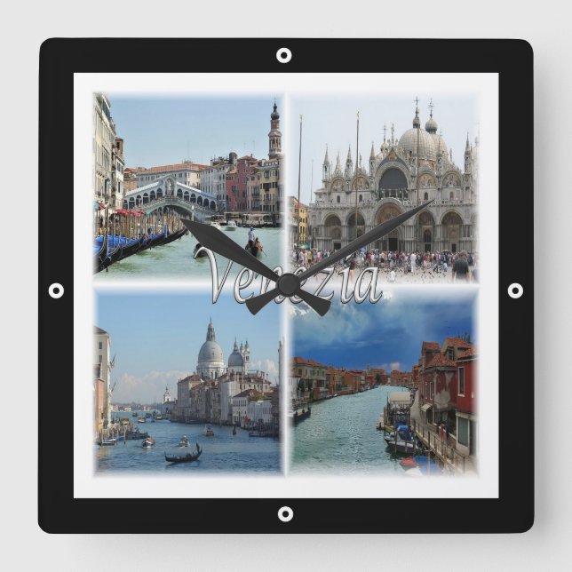 VNT024 VENICE, Mosaic, Veneto, Italy, Square Wall Clock (Front)