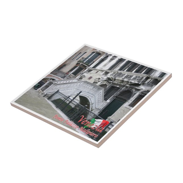 VNT046 VENICE,  Malipiero Bridge, Italy, Ceramic Tile (Side)