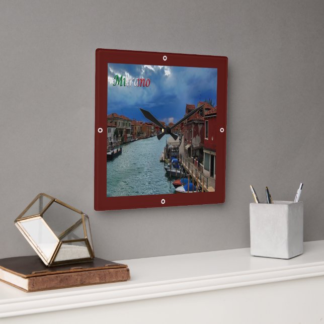 VNT055 VENICE, MURANO, Veneto, Italy, Square Wall Clock (Office)