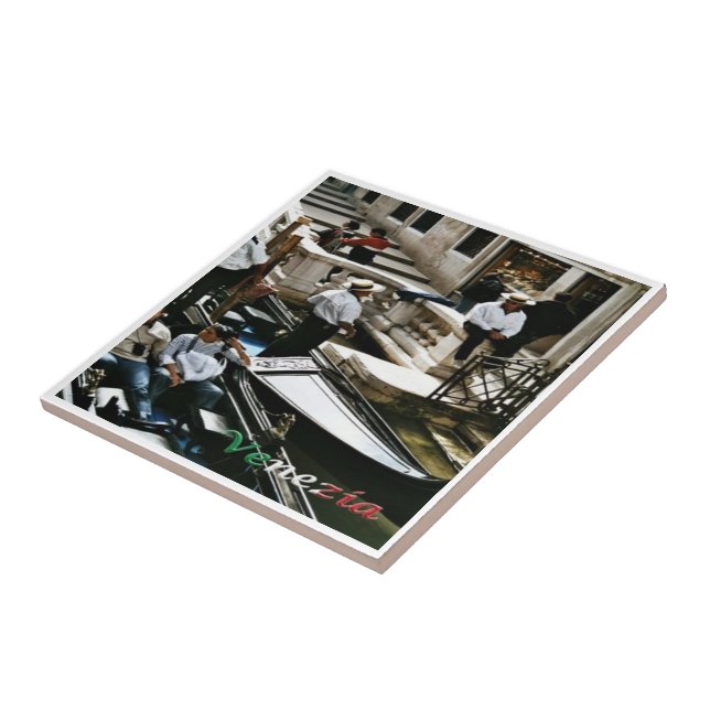 VNT060 VENICE, Gondolas, Veneto, Italy, Ceramic Tile (Side)