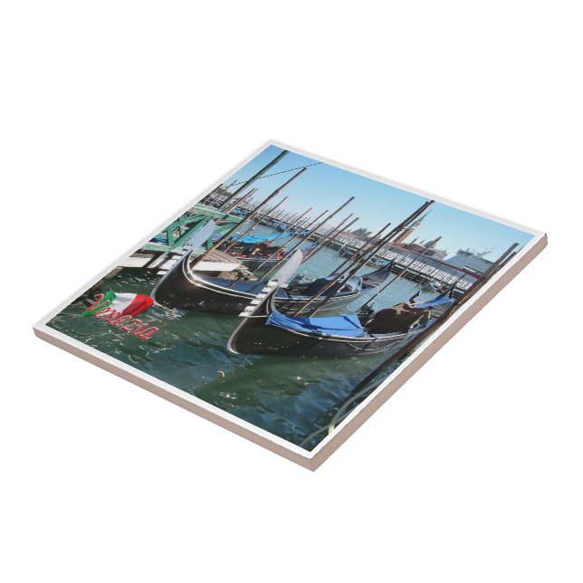 VNT062 VENICE, Gondolas, Veneto, Italy, Ceramic Tile (Side)