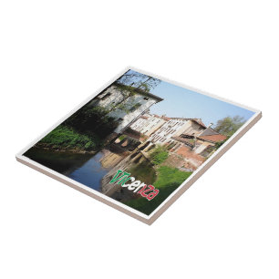 VNT076 VICENZA, Boat Bridge, Veneto, Italy, Ceramic Tile
