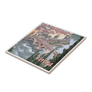 VNT085 VERONA, Roman Bridge, Verona, Italy, Ceramic Tile