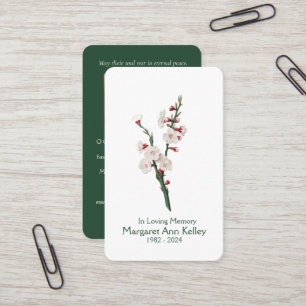 Vntage Blossom Floral Photo Prayer Card