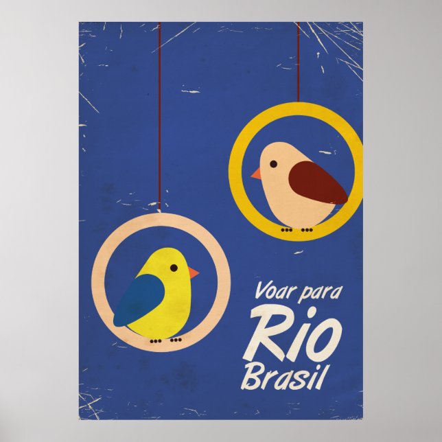 Voar para Rio, Brasil travel poster Blue version (Front)