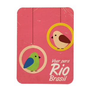 Voar para Rio, Brasil travel poster. Magnet