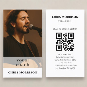 Vocal Coach QR Code Photo Business Card