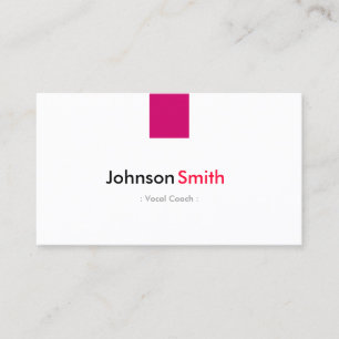 Vocal Coach - Simple Rose Pink Business Card